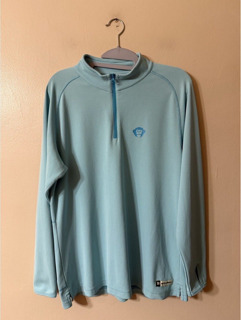 Howler Brothers 1/4 Zip Pullover With Thumb Holes Size L Light Blue